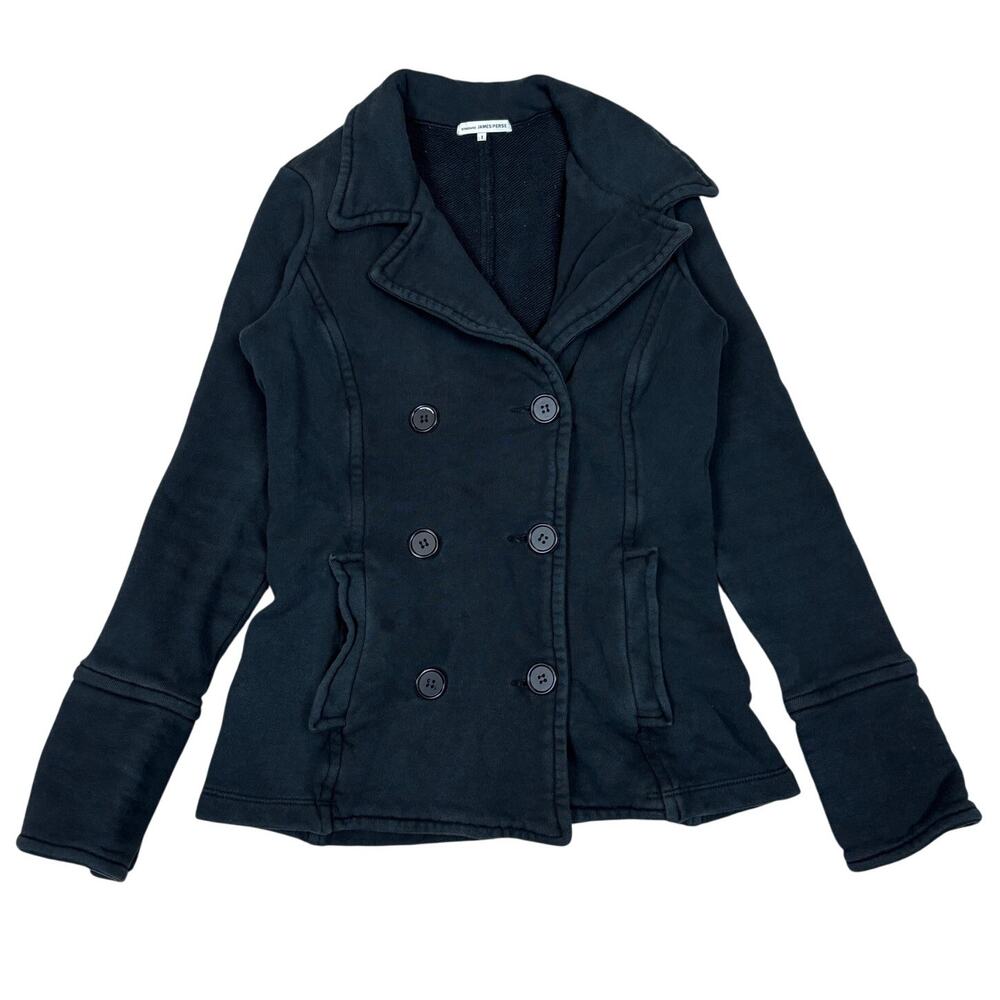 Standard James Perse Double Breasted Cotton Pea Coat Jacket Women's 1 Small